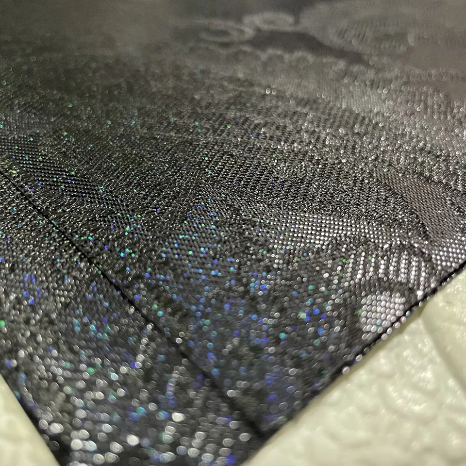 Schwarzer, glitzernder afrikanischer Hayes Latest Sego Gele & Ipele Kopftuchstoff – Damast-/metallisches Jacquard-Material für Damen Autogele TX-7 – Detail 7