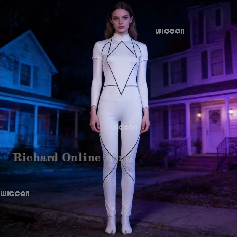 

Halloween Adults Eight Cosplay Jumpsuit Kali 8 Kal Tv Roleplay Girls Women White Jumpsuit Strange 2026 Carnival disfraz