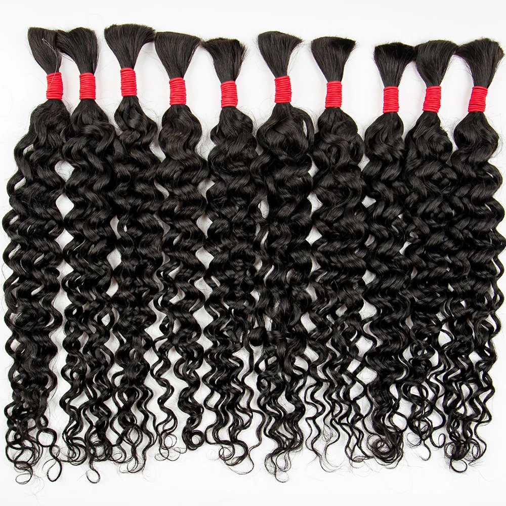 Water Wave Bulk Braiding Hair Unprocessed No Weft Bundles 100% Virgin Hair Braiding Hair Bulk Extensions Brazilian Remy Hair