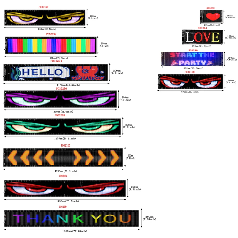 LED Eye Sign Truck Scrolling Advertising Remote Control Light DIY Programmable Flexible LED Display For Car Truck Accessories