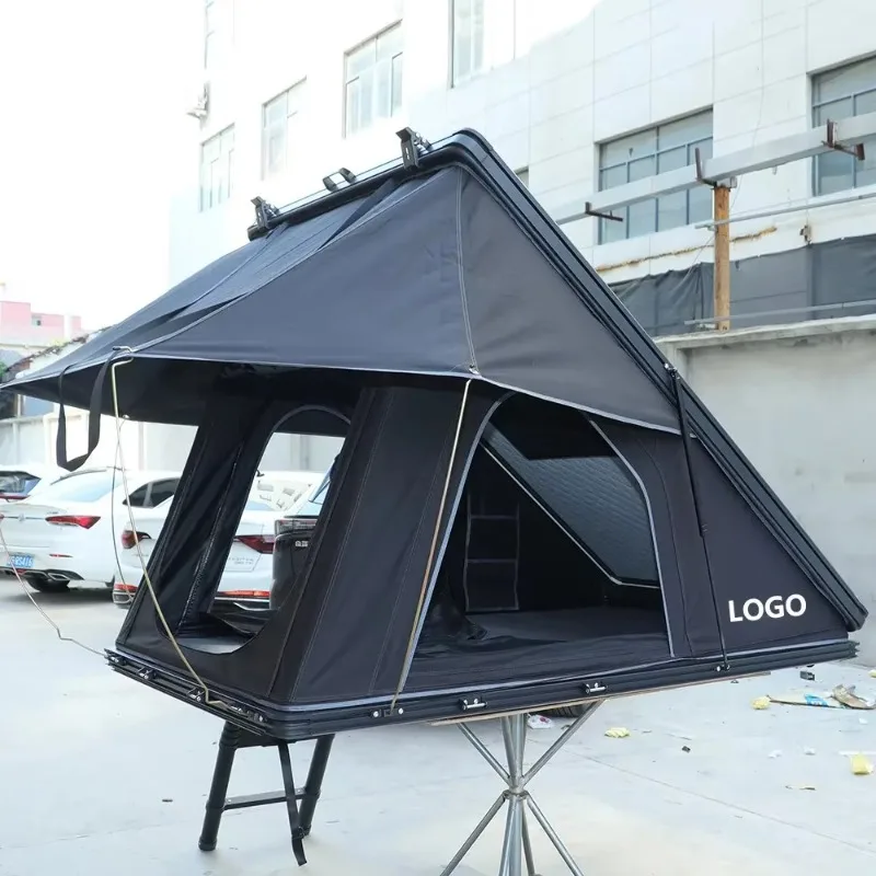 2-4 Rooftop Tents Light Weight Hard Shell Oxford Fabric Heat Insulation for Camping 2-3 Person Aluminum Roof Top Tent