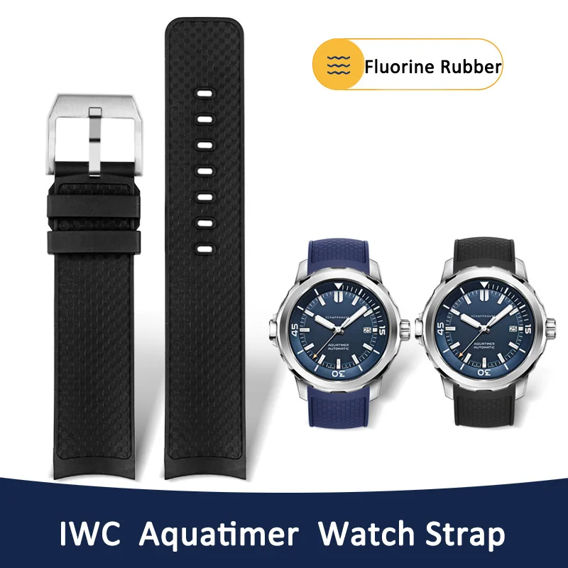 New Style Quick Release Viton Watch Band For IWC Aquatimer IW356802 IW376705 IW376710 IW376803 Series Rubber Strap Wristban 22mm