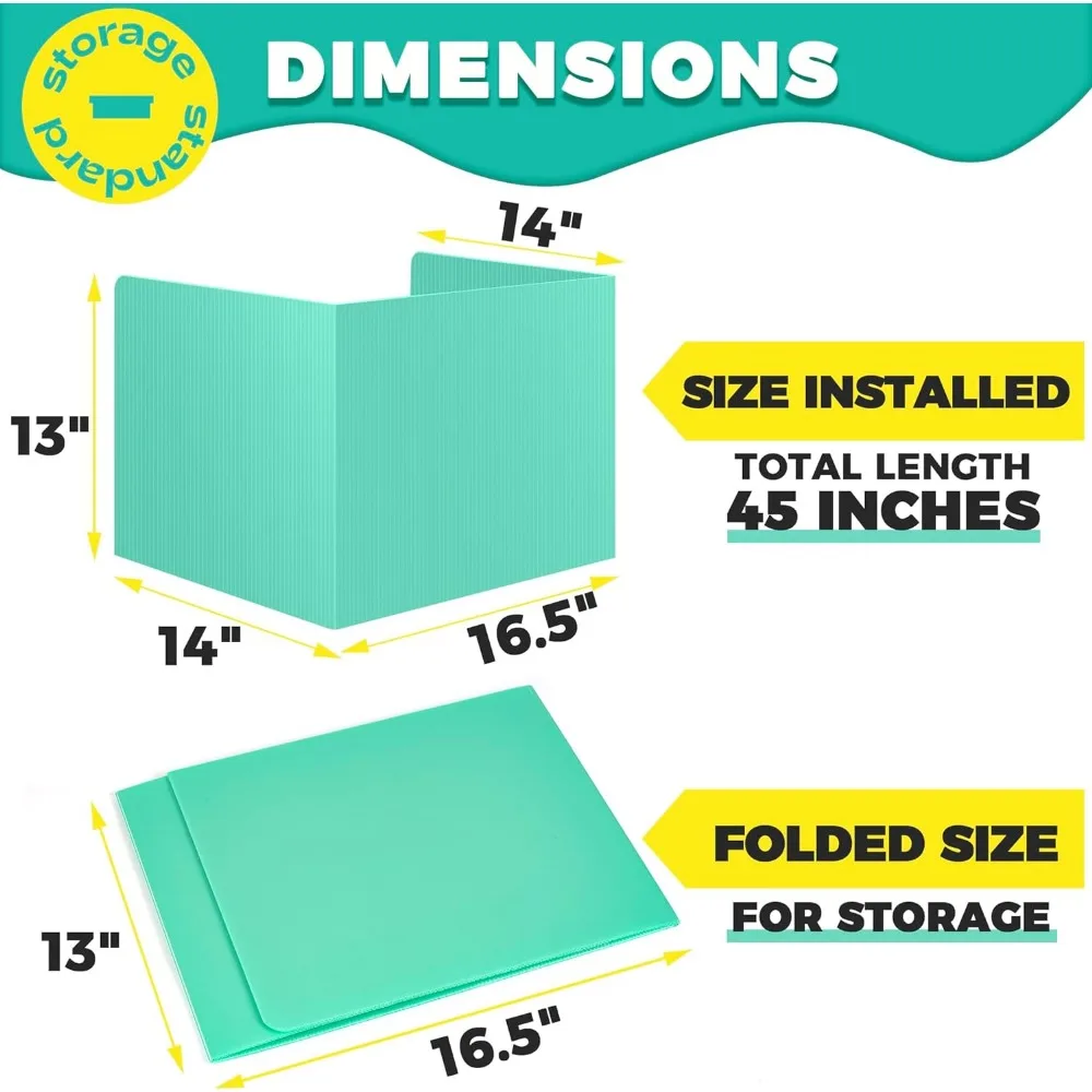 Pastel Cor Privacidade Pastas para Mesa, Desk Divisor, Desk Divisor, Designer, 16 Pack