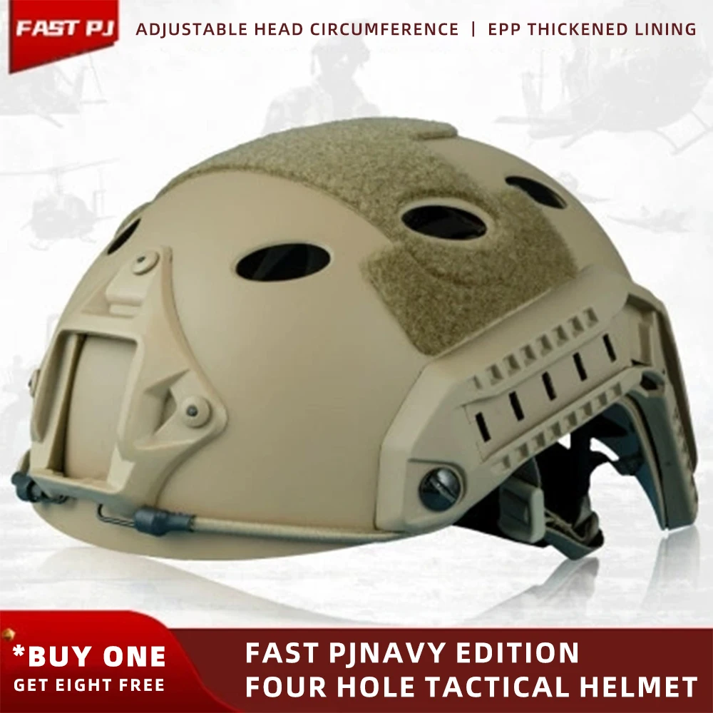 Newly upgraded engineering material FAST PJ Navy tactical helmet; special forces exercise protection helmet. FAST PJ