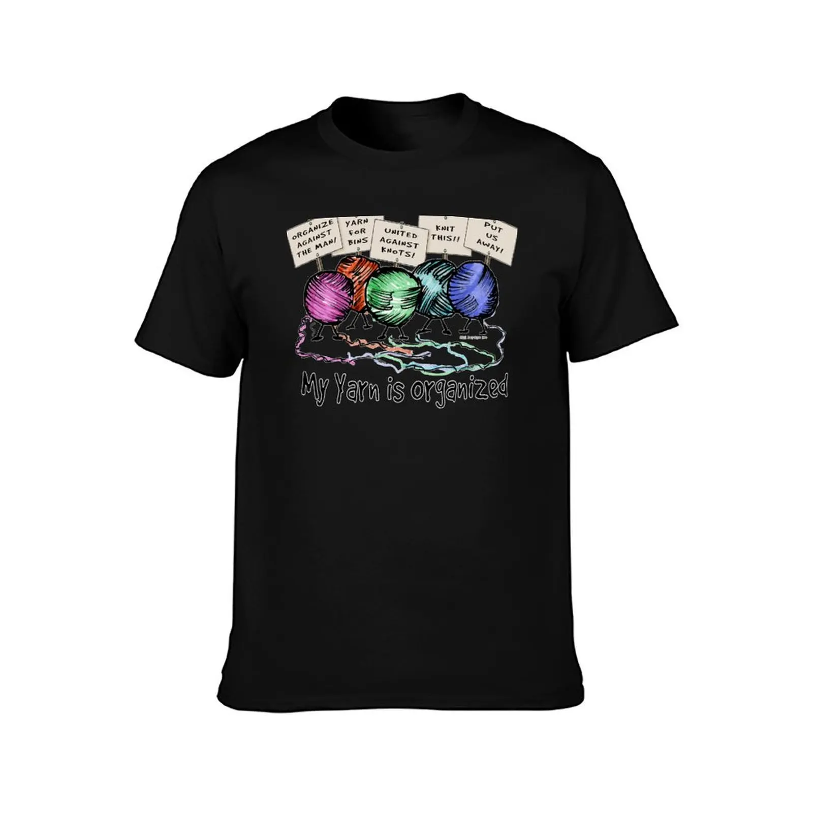 Yarn: Organized! Higher Placement T-Shirt Summer Casual Cotton Tee Oversized Streetwear Tops Vintage Graphic Print