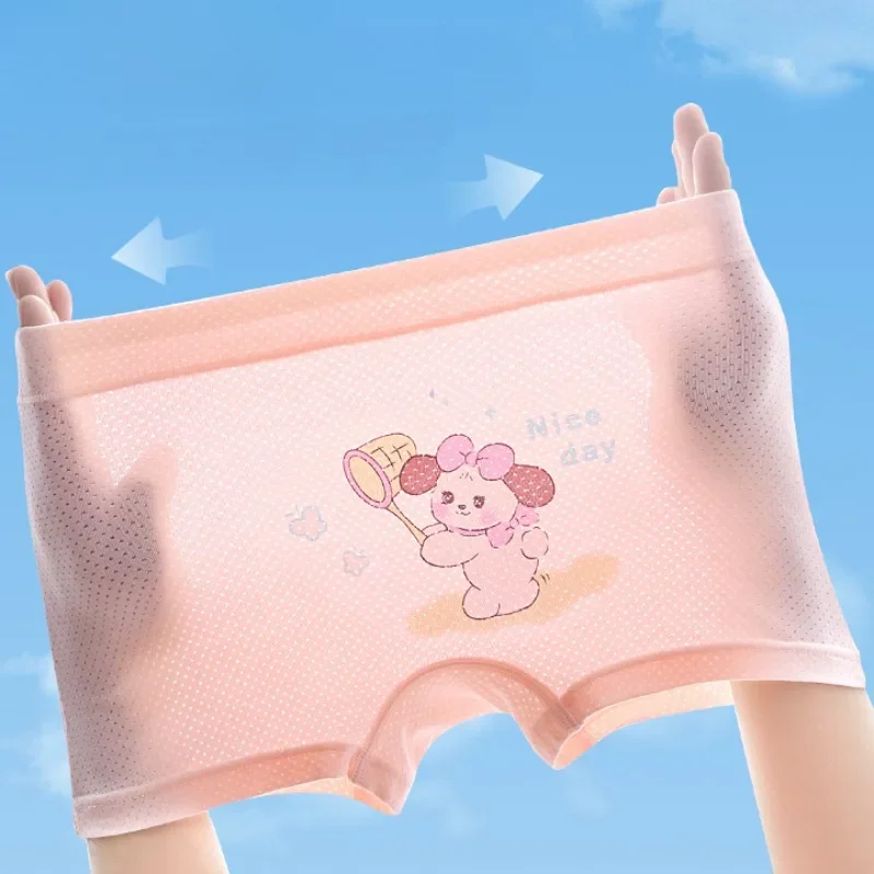 

4 шт. детские мягкие модальные антибактериальные трусики с милым принтом, нижнее белье для маленьких детей 2 + y, летние дышащие трусики из тонкой сетки для девочек