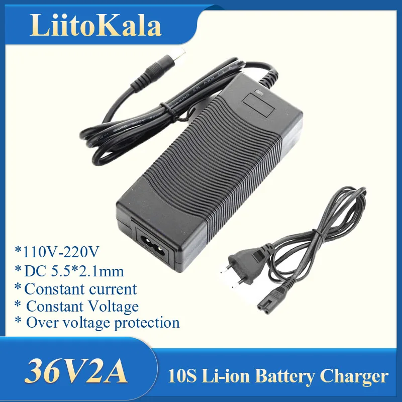 (SK)LiitoKala Hochspannungs-Lithium-Batterieladegerät 12V-60V, kompatibel mit 3S-13S 18650-Batterien, mit 12,6V-29,4V DC 5,5*2,1mm Stecker