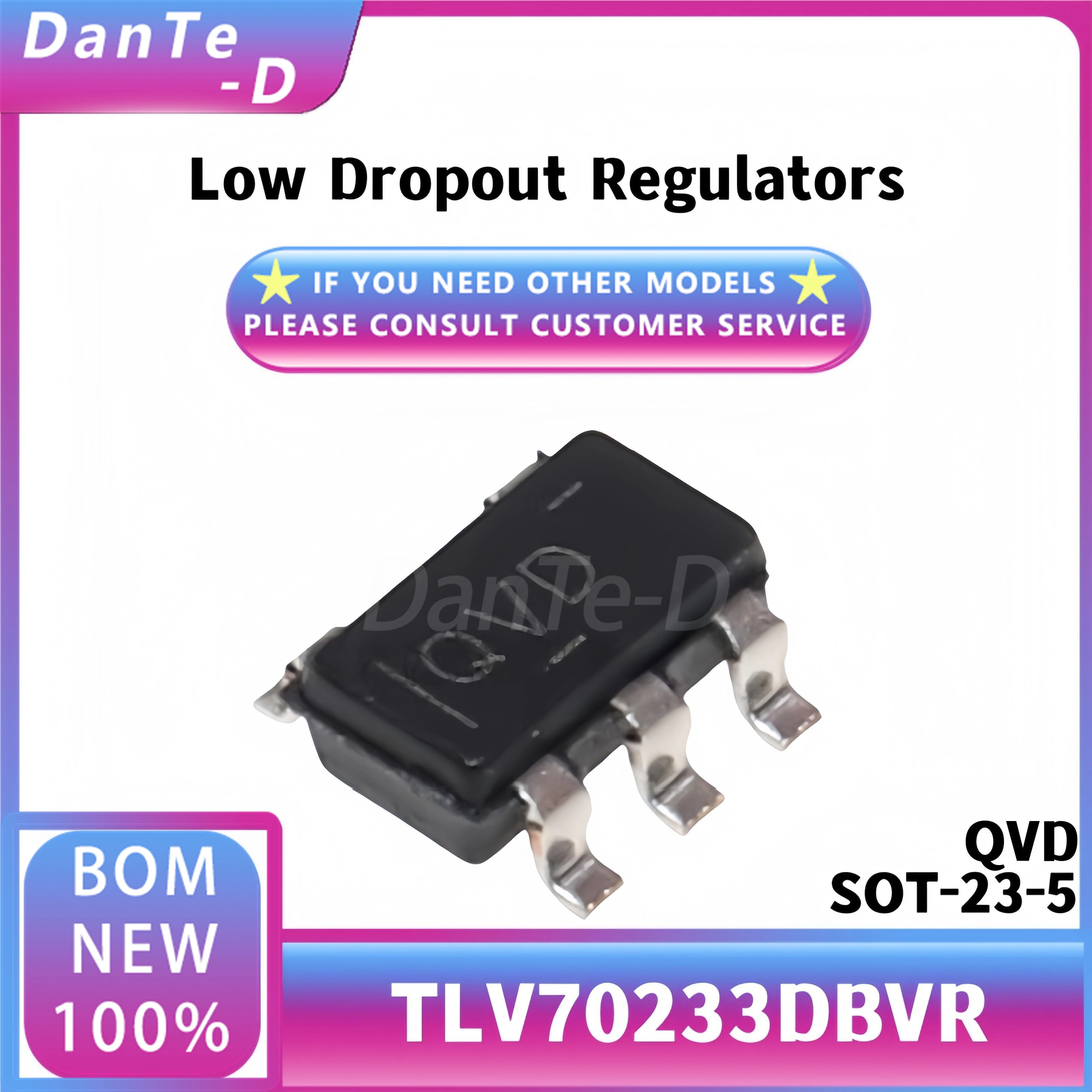 10PCS TLV70233DBVR SOT-23-5 Silkscreen QVD Low Dropout Regulator (LDO) Chip Original Authentic