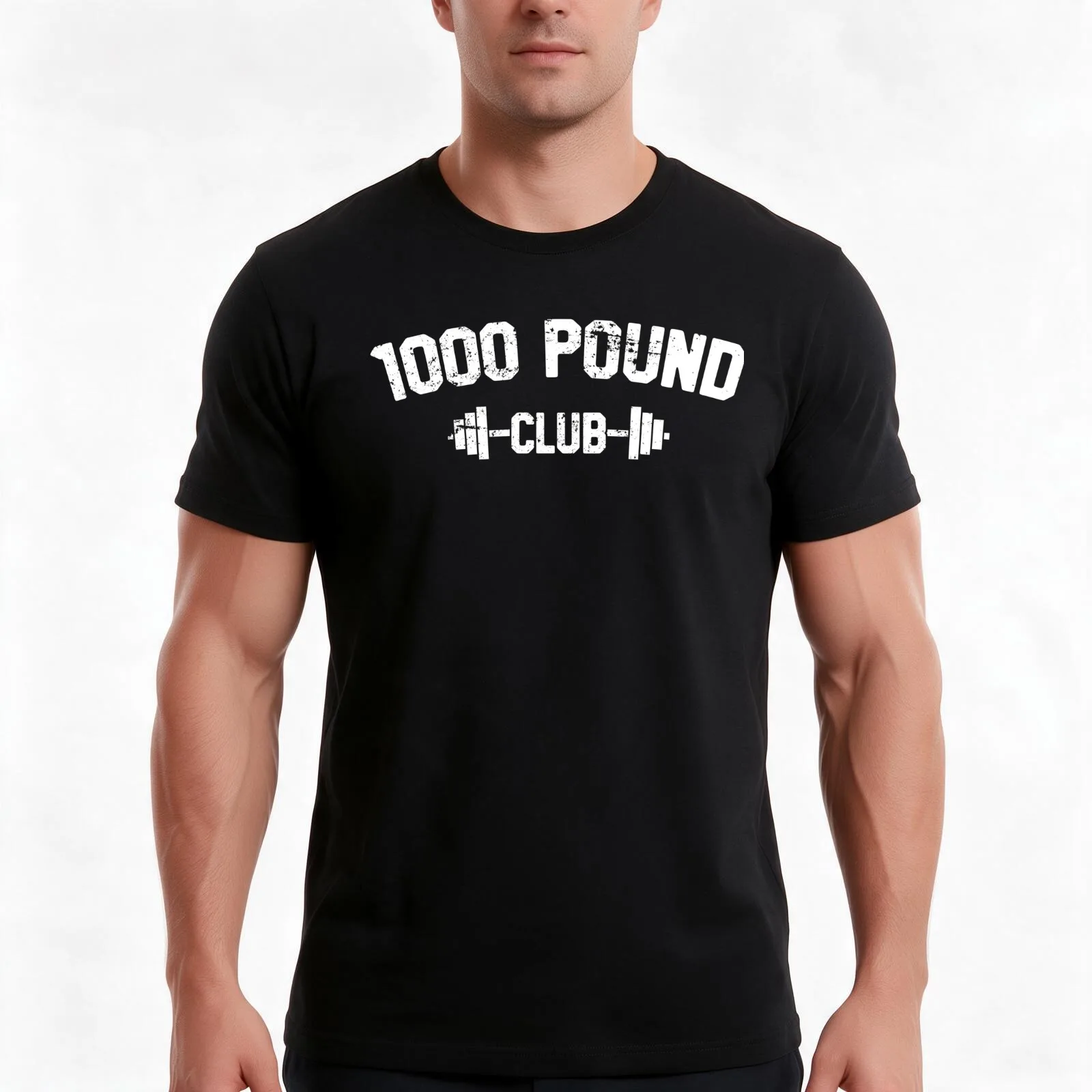 1000 Pound Club Member, Retro / Vintage Powerlifter T-Shirt, Summer Casual Cotton Tee, Oversized Streetwear Tops, 100% Cotton