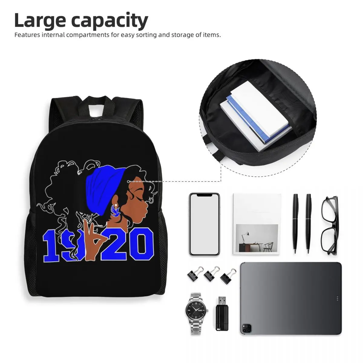 Zeta Phi Beta mochilas con estampado 3D para niñas y niños, bolsas de viaje escolares para hombres y mujeres, bolsa de libros para computadora portátil de 15 pulgadas