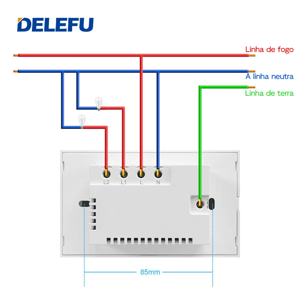 Imagem -04 - Delefu-interruptor Tuya Wifi 16a Soquete 20a Padrão Brasil Painel de Vidro 4x2 Interruptor de Luz Inteligente Funciona com Alexa Google Home