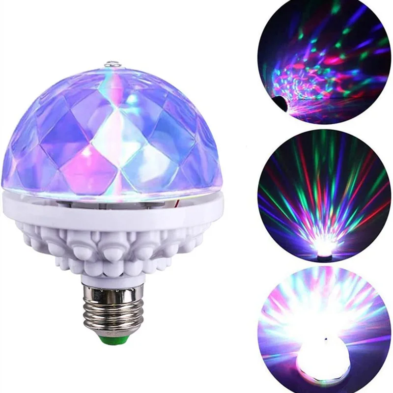 Rotating Magic Ball Lights E27 LED Bulb Stage Light DJ Disco Party Atmosphere Lamp For Dance Club KTV Decor RGB Strobe Lighting