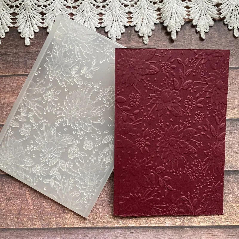 1-teiliger Ordner mit 3D-Prägung, weiße Kunststoffstruktur, „3D-geprägtes Blumenmuster“, DIY-Sammelalbum-Dekoration, Kartentafel, Kunsthandwerk