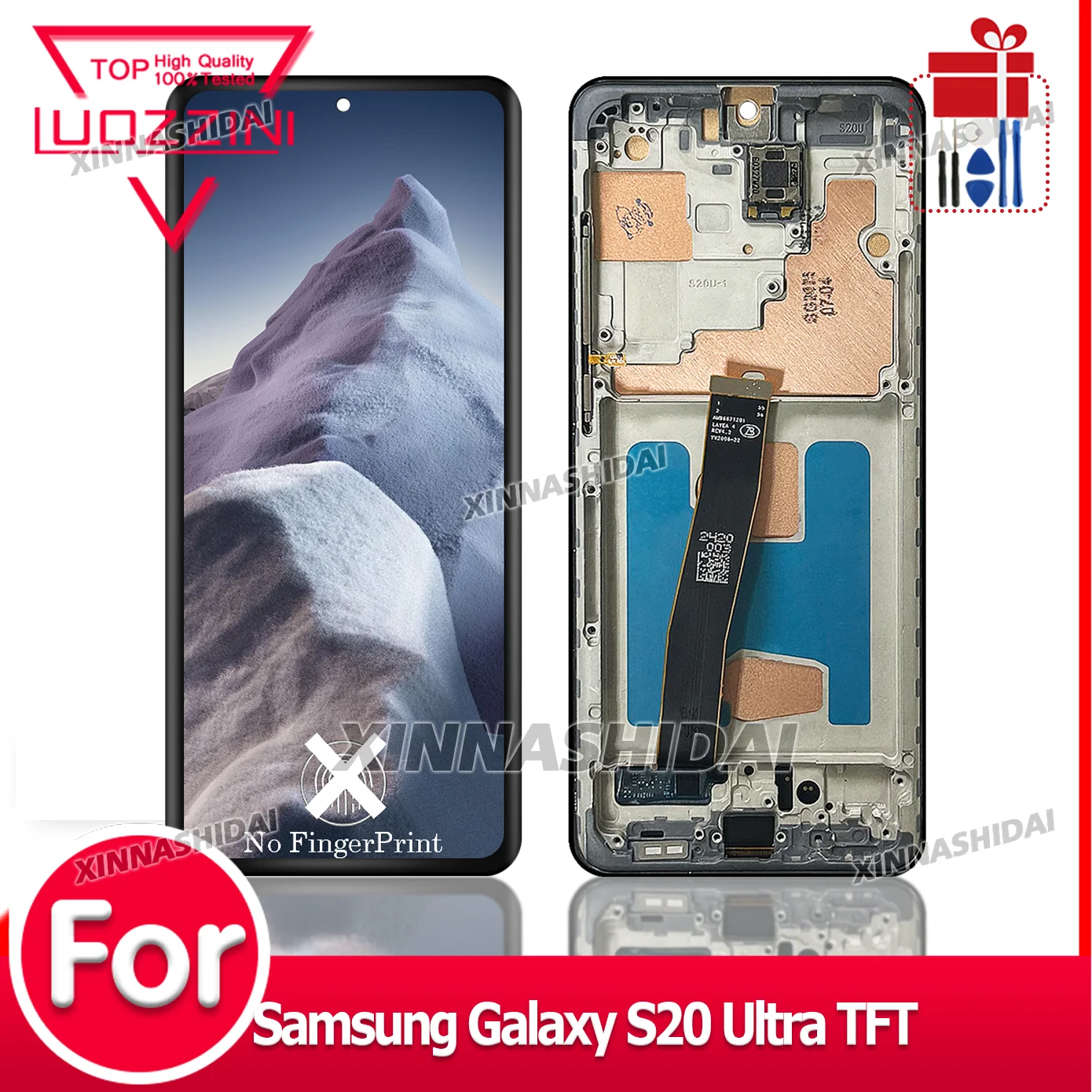 テスト済み-100-tft-サムスンギャラクシー-s20-ウルトラ-lcd-用-s20-ウルトラ-lcd-ディスプレイタッチスクリーンデジタイザーアセンブリ-g988u-フレーム部品