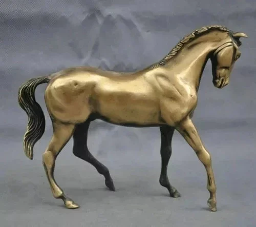 

10" Bronze Horse Statue Fengshui Good Luck Decoration Art Sculpture for Home Garden
