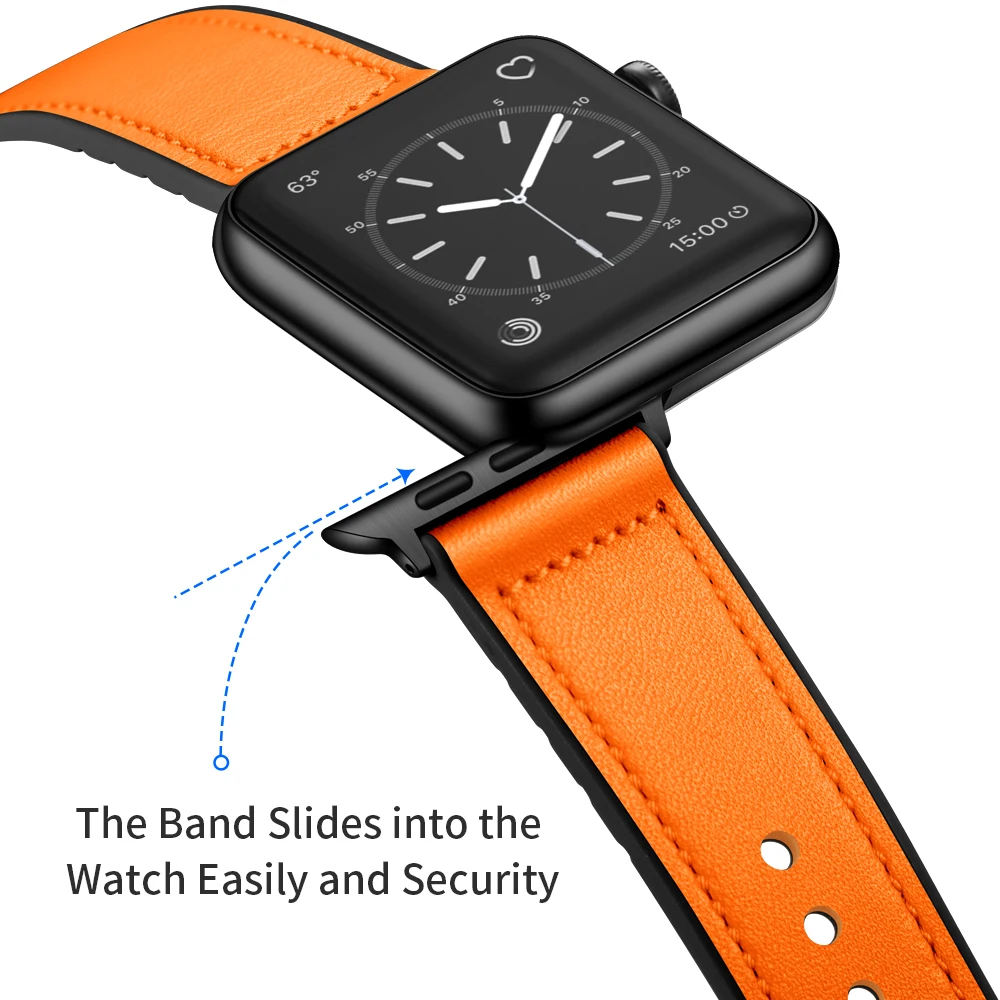 Viotoo Orange Soft silicone leather watch strap for apple series Ultra 8 7 6 5 4 49mm 45mm 44mm 42mm smart watchband strap band