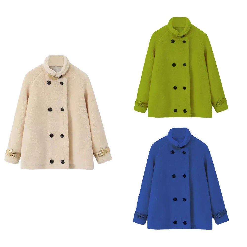 

2024 autumn and winter new French style fashionable casual versatile fur integrated cotton jacket top