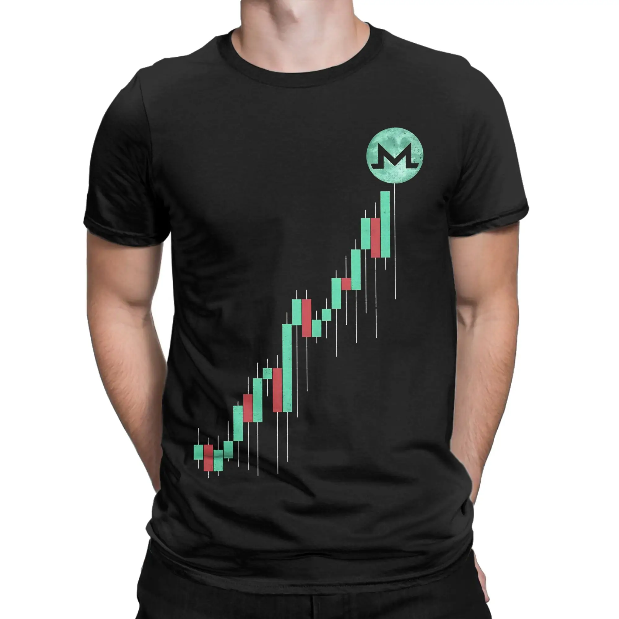 Stock Chart Coin Trading Crypto Token Blockchain Wallet Classic Shirt Funny 100% Cotton T-Shirt Monero XMR Tees Tops For Men