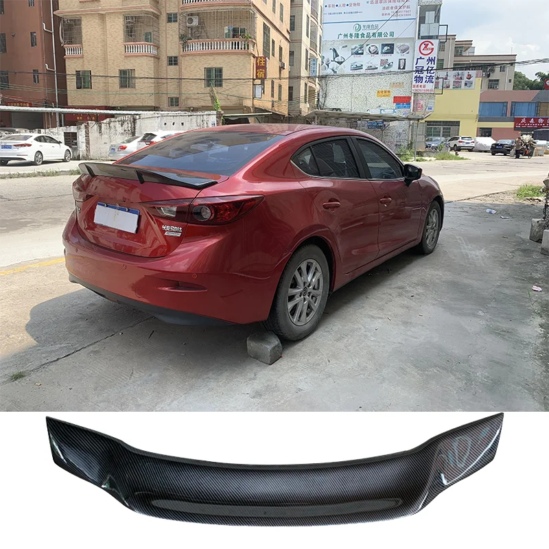 De Fibra De Carbono Tronco Traseiro Asa Spoiler, Acessórios do carro, Fit para Mazda 3 Axela Sedan 4Portas2014 2015 2016 2017 2018 2019, Alta Qualidade