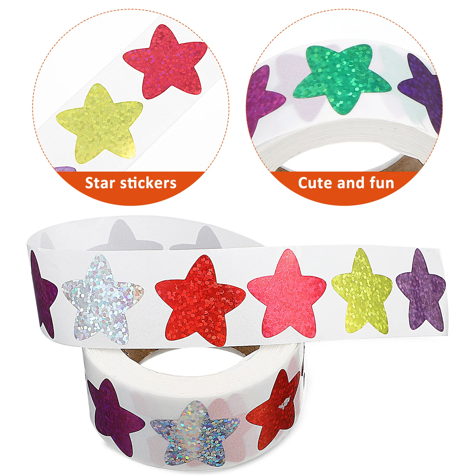 

4 Rolls Star Stickers Kids Reward Colorful Adhesive Tiny Stickers for Classroom Motivation Gift Packaging DIY Crafts