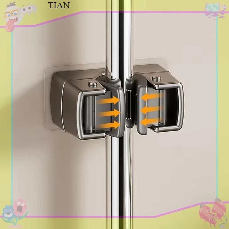 TIAN   Multi Specification Hooks Adhesive Wall Hanging Mop Rack Broom Hanger Hook Kitchen Bathroom Organization Home Accessories