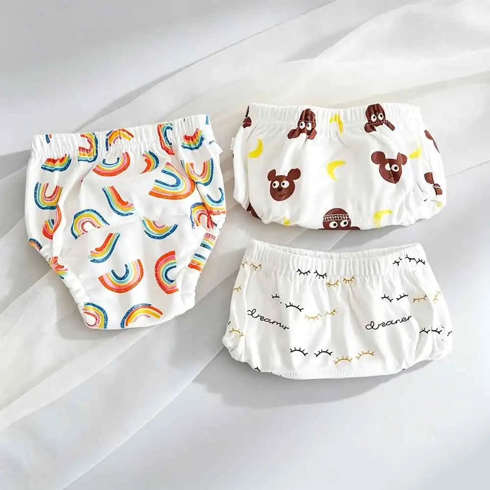 vvocci 3 Pieces lot Training Pants 8-18KG Nappy 6 Layers Bebe Cloth Diaper Reusable Washable Cotton Elastic Waist Cloth Diapers