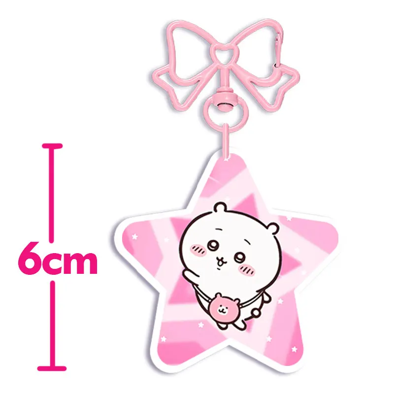 LLavero acrílico de 6CM para Chiikawa, accesorios decorativos de Anime, colgante, hebilla de Nudo de mariposa, bonito regalo Usagi