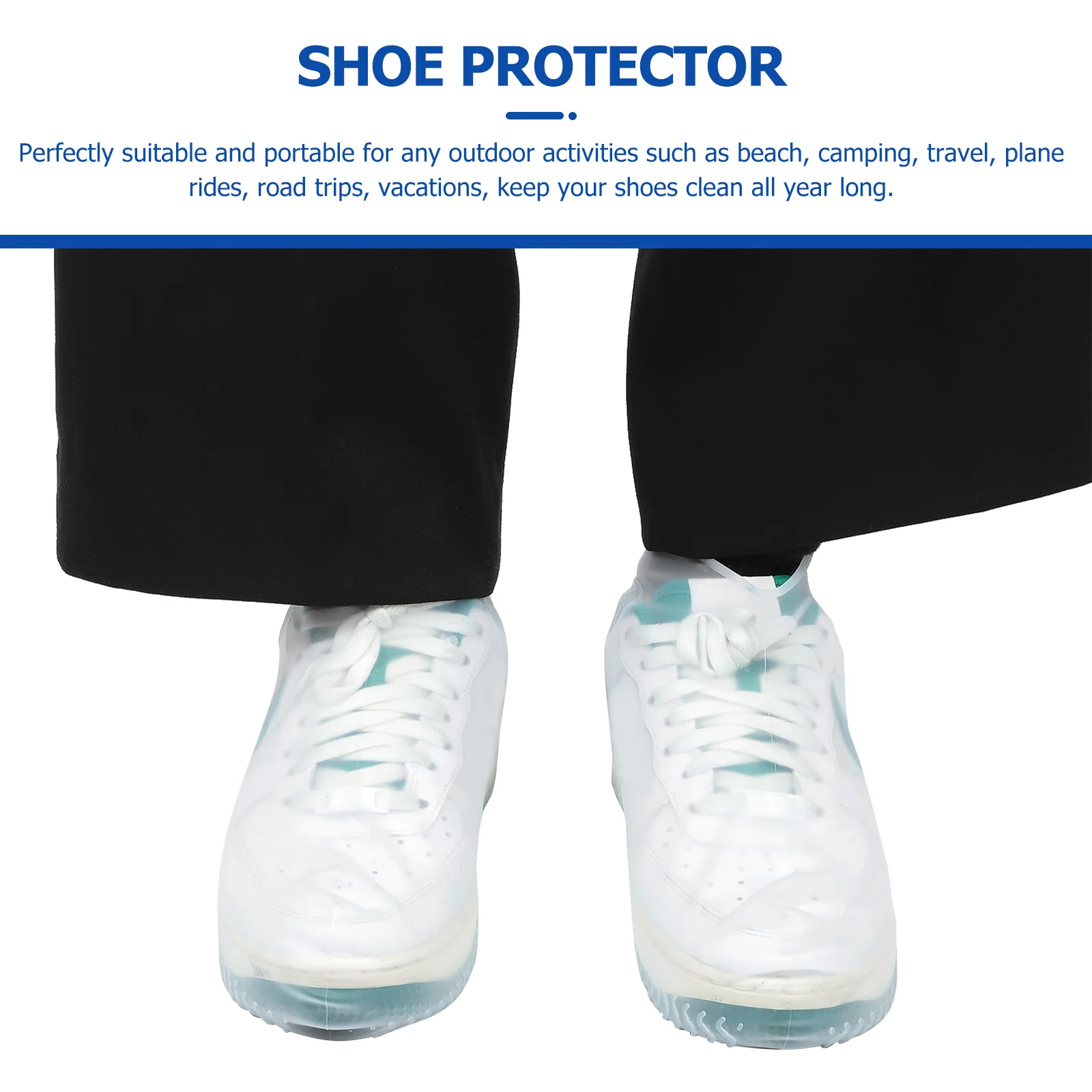 

Waterproof Shoe Cover Covers for Rain Reusable Automatic White Rainproof Protectors