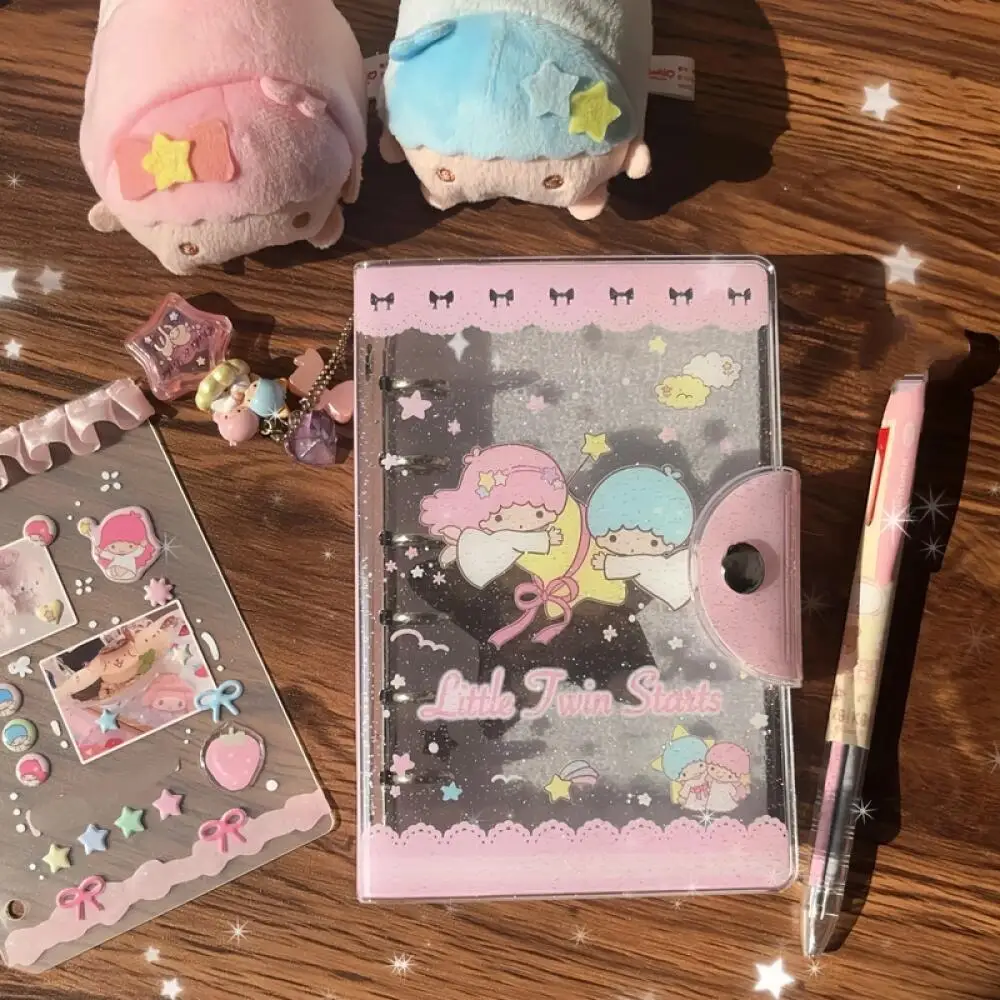 الكرتون Sugarbunnies بريق فضفاض ورقة طبعة قذيفة ليتل TwinStars نجمة صورة بطاقة حقيبة التخزين غلاف دفتر لا صفحات داخلية #6