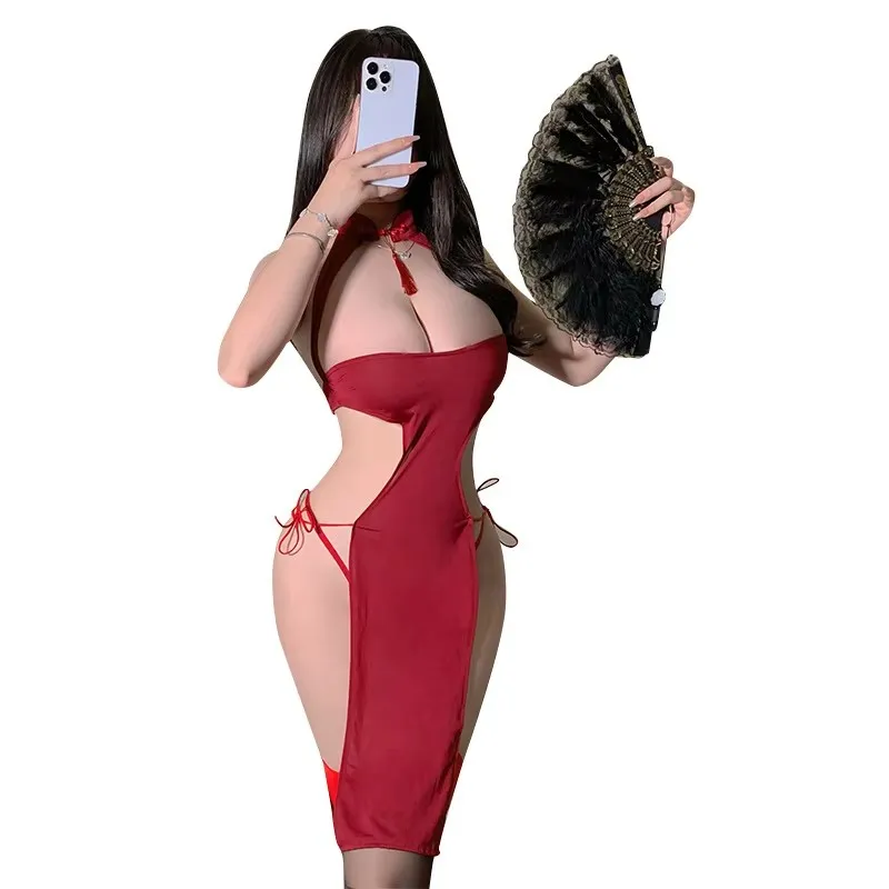 

YoRHa 2B Cosplay Black And Red New Year Qipao Cos Anime NieR Cosplay Costume Cheongsam Sexy Lingerie Christmas Dress For Women