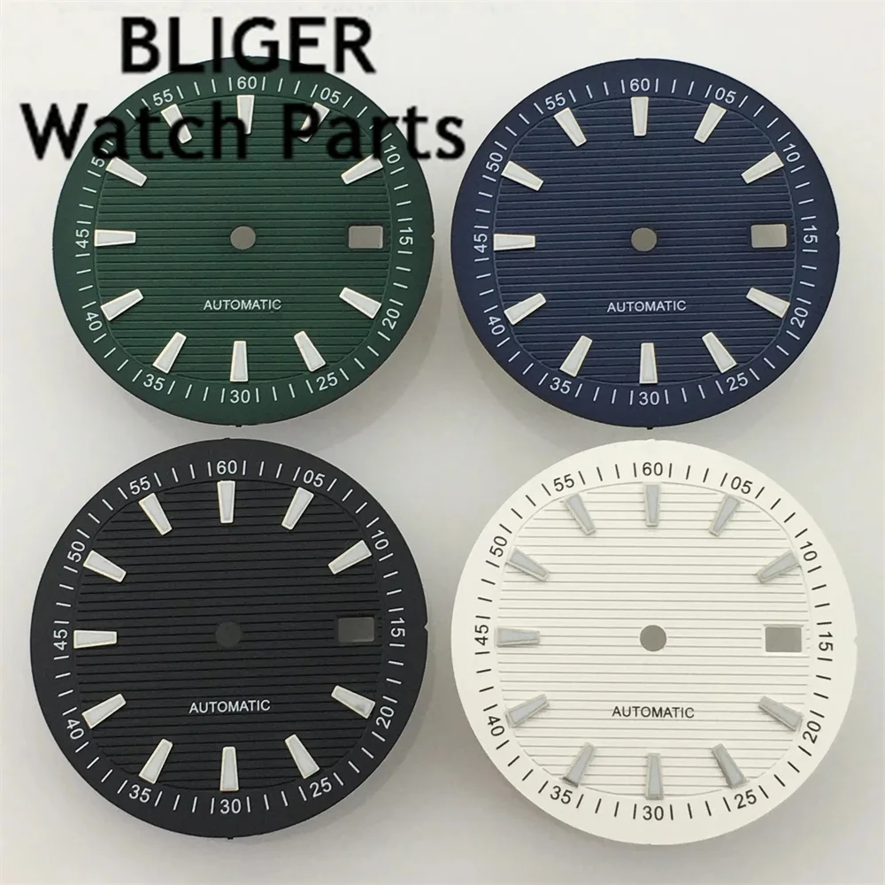

BLIGER 33mm Watch Dial White Black Blue Green Dial Green Luminous Fit NH35 NH36 Movement