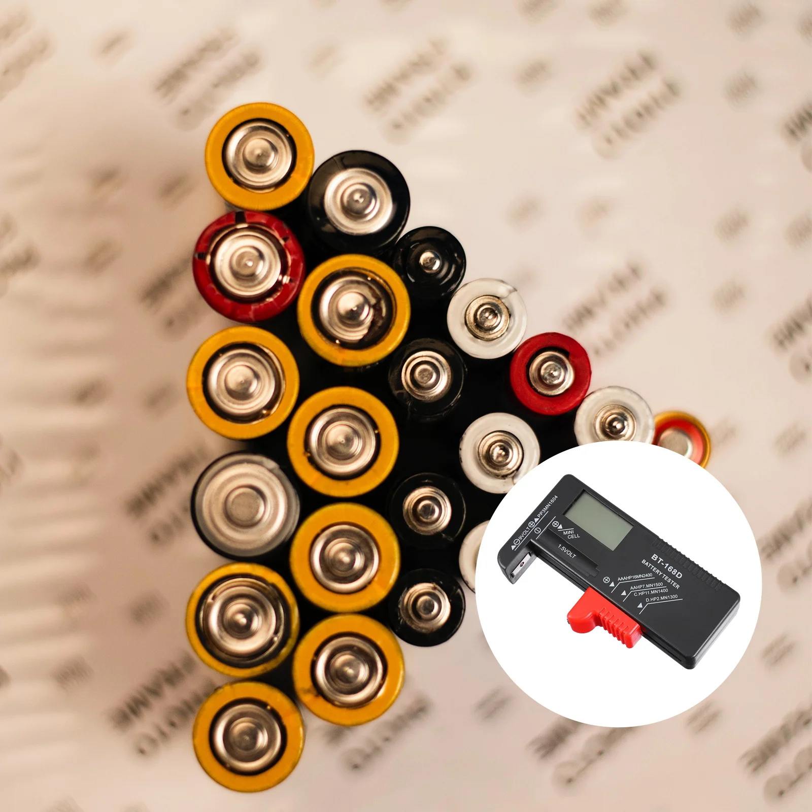 

Tester Black for Aa Aaa 9V 1.5V Button Cell Batteries Universal Digital Tester Volt Checker Fast Capacity