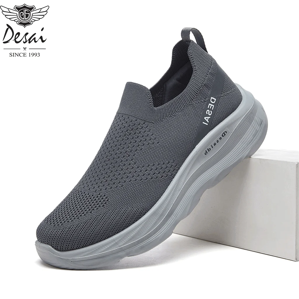 Desai Men's 2026 Autumn Lace-free Mesh Sneakers Non-slip Thick Sole Lightweight Men's Sneakers And Casual Shoes For Outdoor