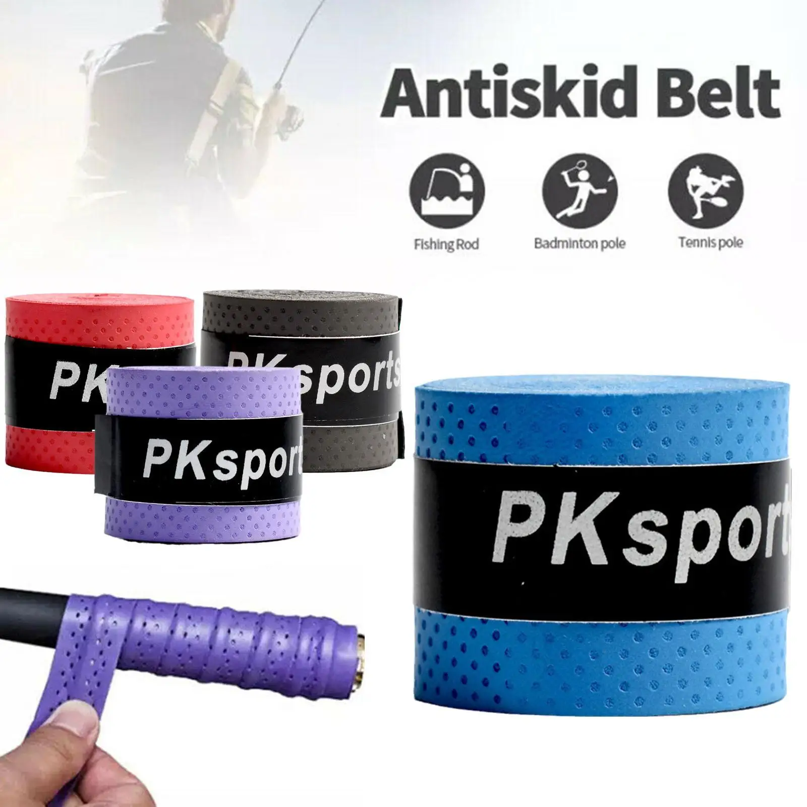 1 buah pita Grip tenis antiselip peredam kejut nyaman joran pancing latihan bulutangkis aksesori Overgrip