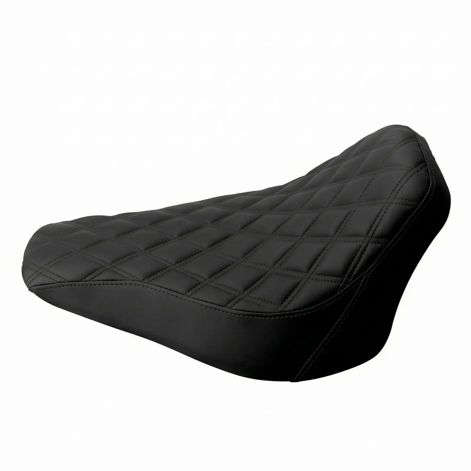 Padded Black Leather Motorcycle Seat Cover for Long Rides Ergonomic Contoured Profile Fits 2013 20