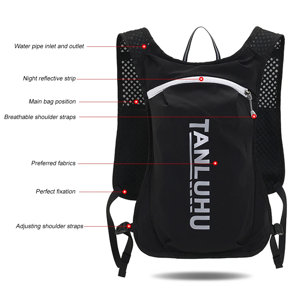 Imagem -03 - Mochila de Hidratação para Corrida Hidratação Vest Trail Pack Maratona de Bicicleta Caminhadas Ciclismo ao ar Livre 1pc