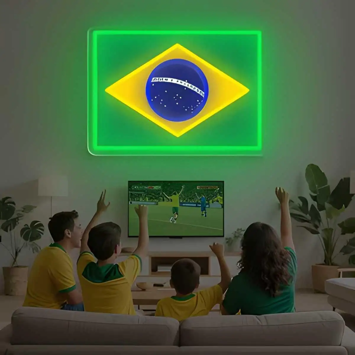

Brazil Flag Neon Sign Football USB Dimmable LED Lights for Club Bar Bedroom Man Cave World Cup Party Decor Gifts for Soccer Fans