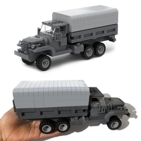 MOC Military Truck Building Blocks WWII US CCKW 6X6 Off road Transport Vehicle Children Assemble Brick Toys for Boys
