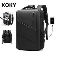 XOKY Business Backpack 17.3 Inches Laptop Backpack USB Charging Bag Fashion Large Capacity Laptop Waterproof Travel Backpack2101