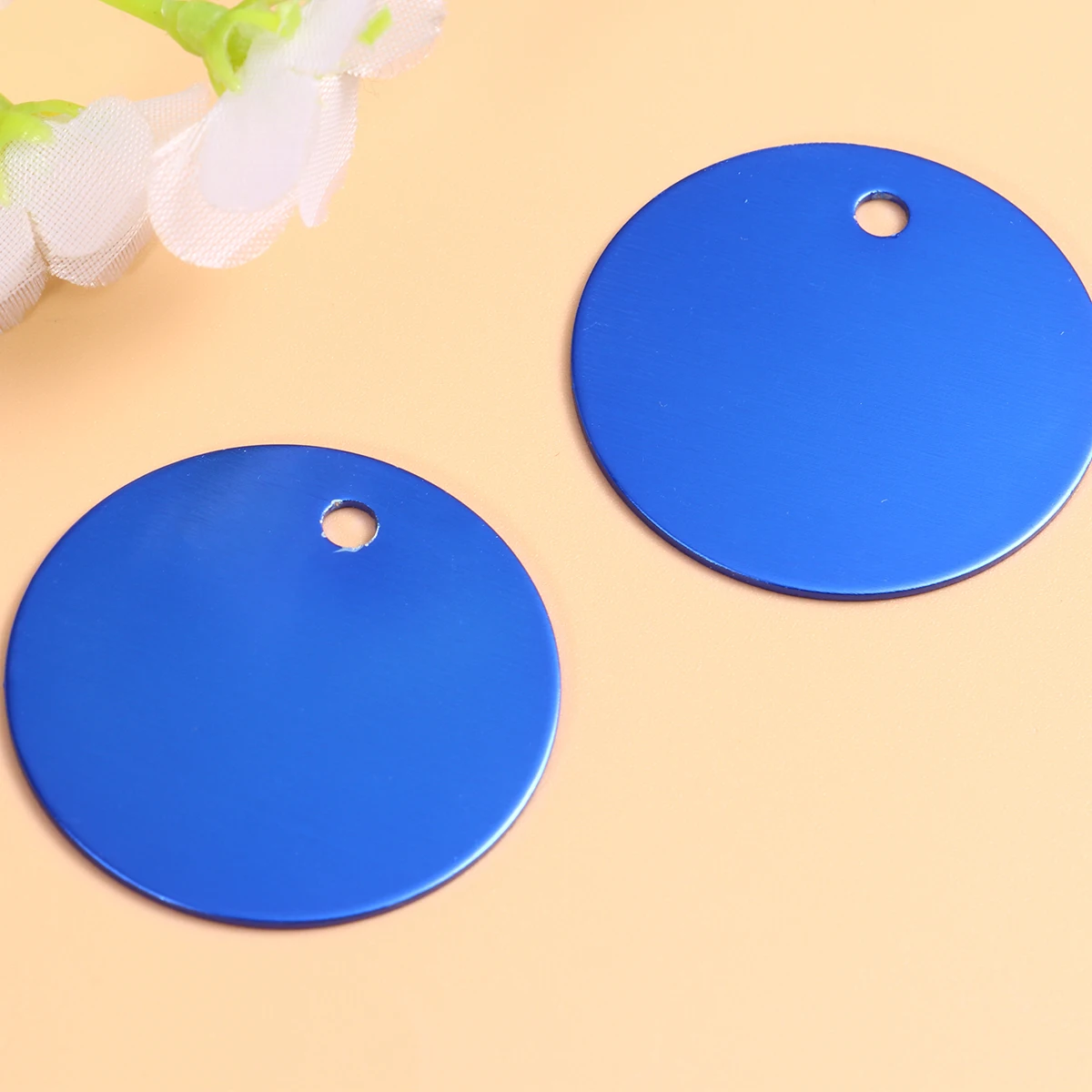 

25 pcs Colorful Aluminum Alloy Pet Id Tags Round Scratch Resistant Durable Lightweight Anti Rust Corrosion Hanging Pendant For