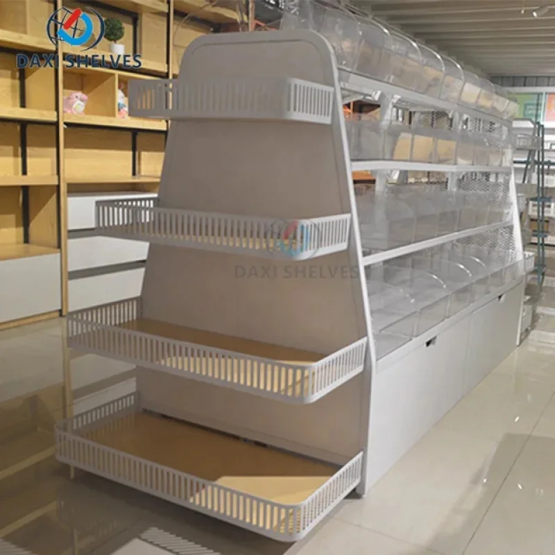 

Customize.New Design Supermarket Shelves Vegetables Supermarket Display Shelves Light Duty Wooden Shelf