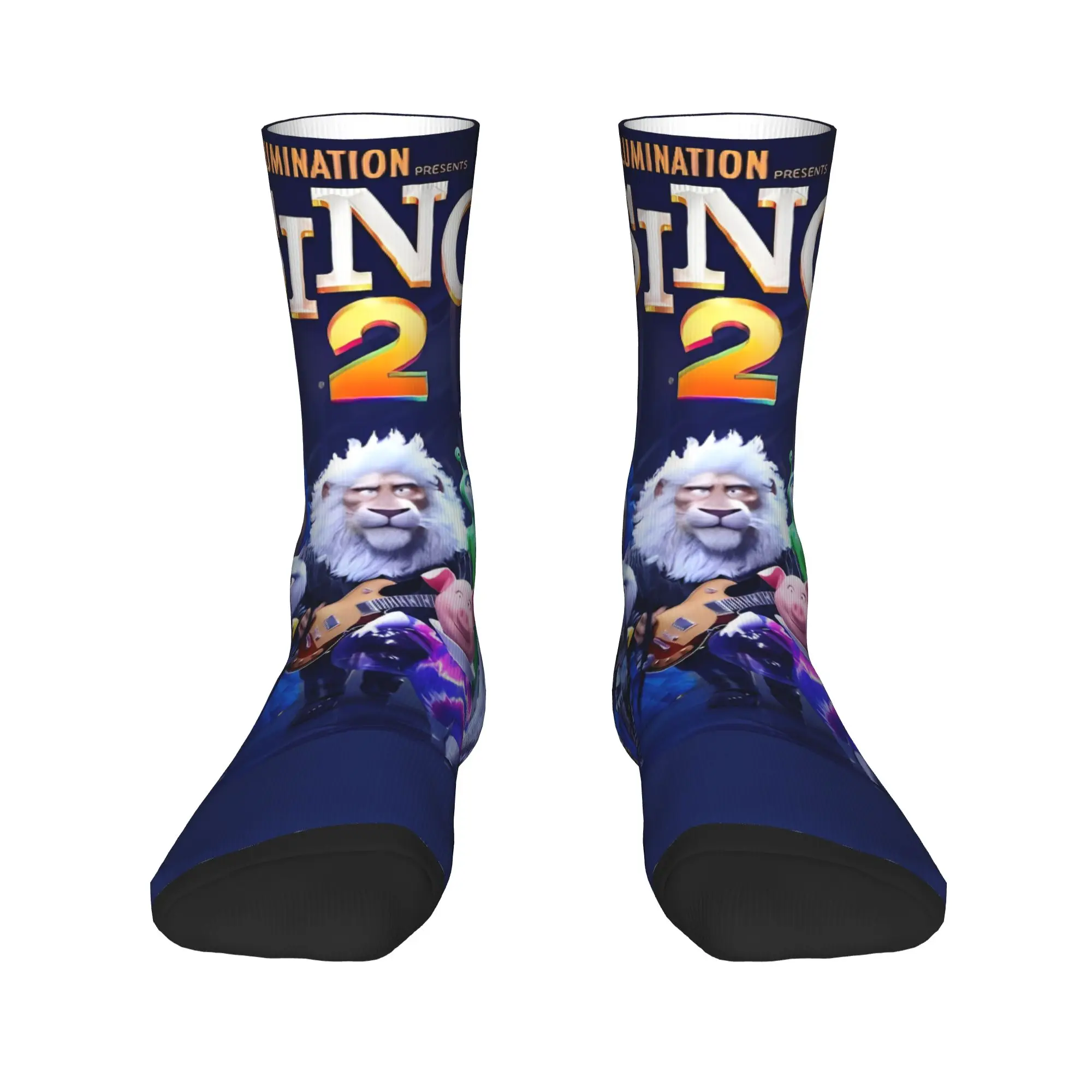 싱 2 영화 모든 캐릭터 스타킹 유니섹스 남성 양말 따뜻하고 부드러운 빈티지 양말 겨울 스케이트보드 미끄럼 방지 프린트 양말
