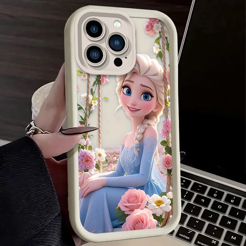 ديزني الشجعان إلسا الأميرة الحال بالنسبة آيفون 16 16E 15 14 13 12 11 برو ماكس X XS X S ماكس XR SE 2020 SE4 7 8 للصدمات الغطاء الخلفي