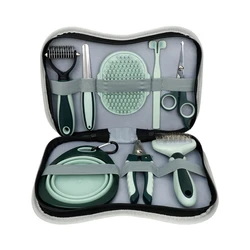 Pet Cat And Dog Grooming Tool Set Pet Multi-Functional Cleaning Set Dog Hair Removal Bursh Nail Clipper File Flea Combs