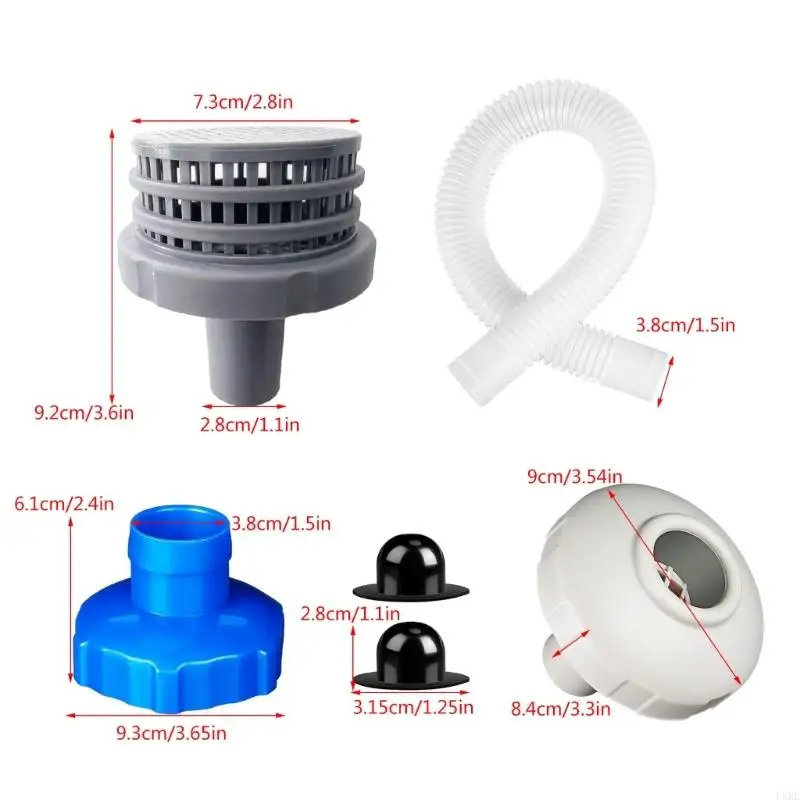 L8RE 다기능 풀 액세서리 키트 풀 흡입구 제트 노즐 스트레이너 구멍 플러그