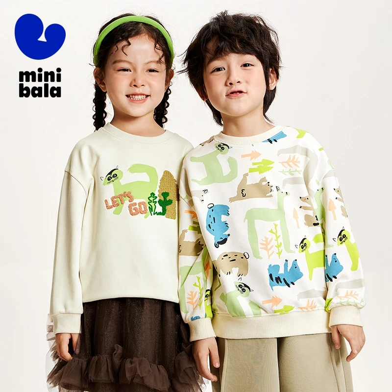 

Mini Bala Long Sleeve Sweater Kids 2024 Spring New Baby Skin-Friendly Elastic Top