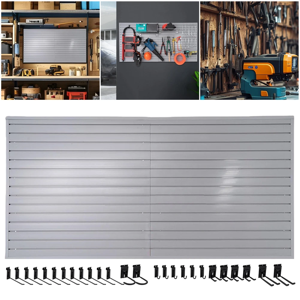 Peg Board Tool Organization 4x8 Ft Wall Panels Pegboard PVC Wall Rack for Garage Storage