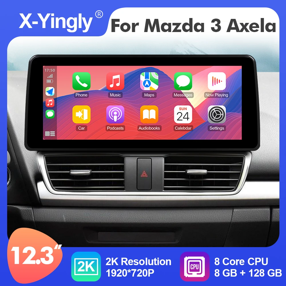 

Android 12 12.3 Inch Car Multimedia Radio Player ForMazda 3 Axela 2014-2019 Carplay 4G GPS Stereo Carplay Navigation 2Din