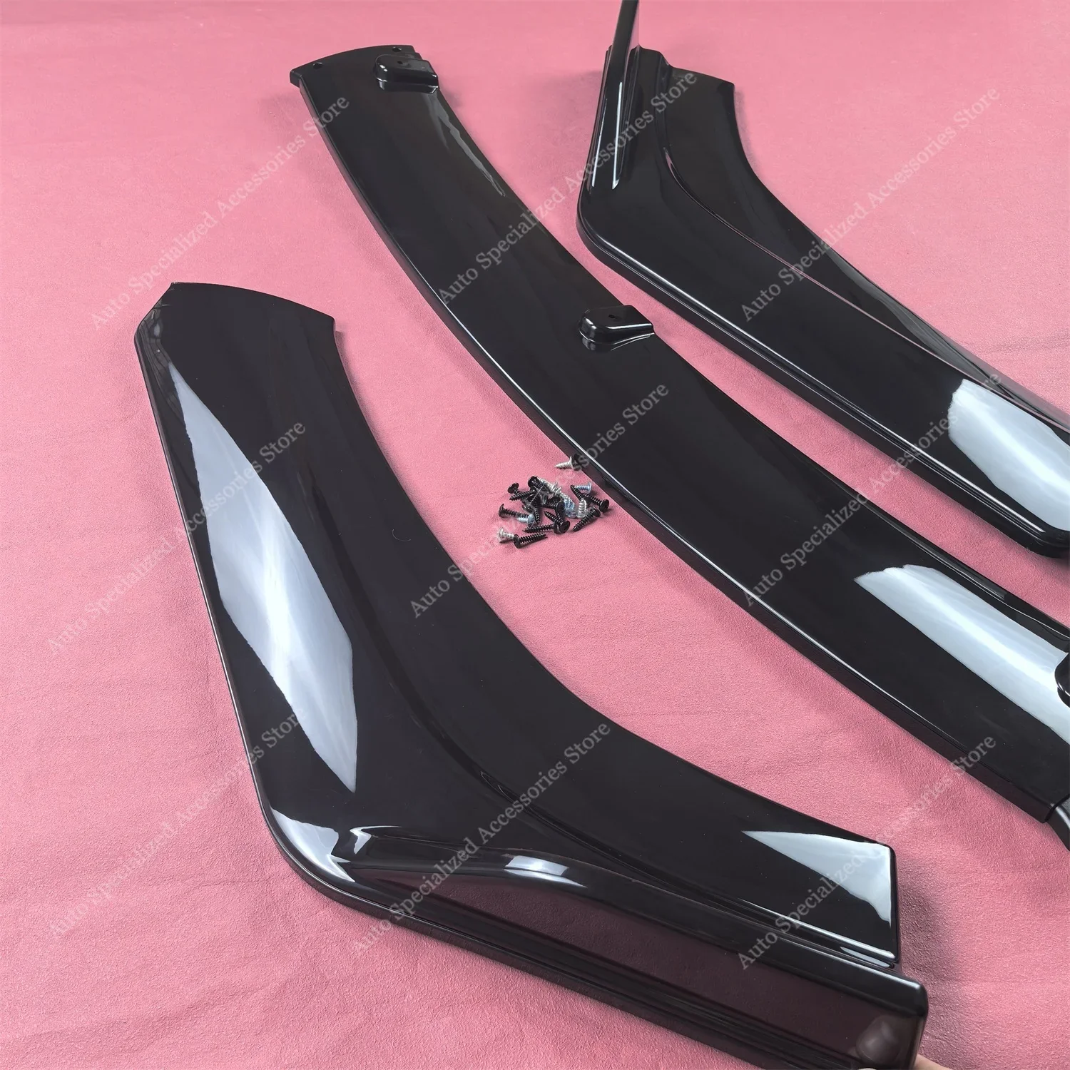 3PCS Gloss Black Front Bumper Lip Spoiler Splitter Diffuser Retrofit for KIA RIO YB/SC CRDI TGDI 2017-2020 Pre-Facelift Tuning