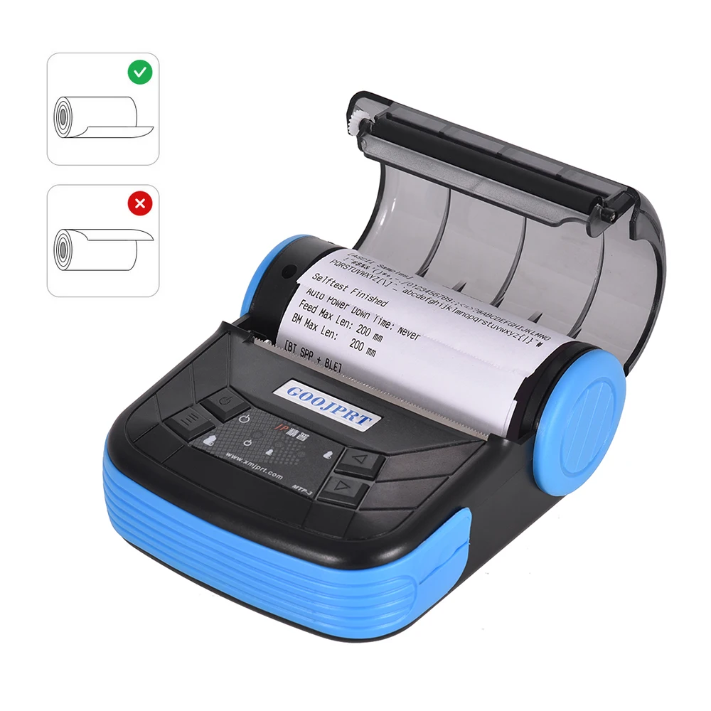 GOOJPRT MTP-3 80mm BT Thermal Printer Portable Lightweight for Supermarket Ticket Receipt Printing